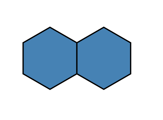 Two hexagons sharing a vertical edge