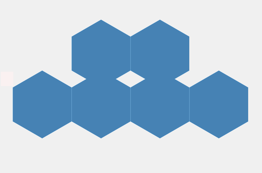 Two rows of hexagons